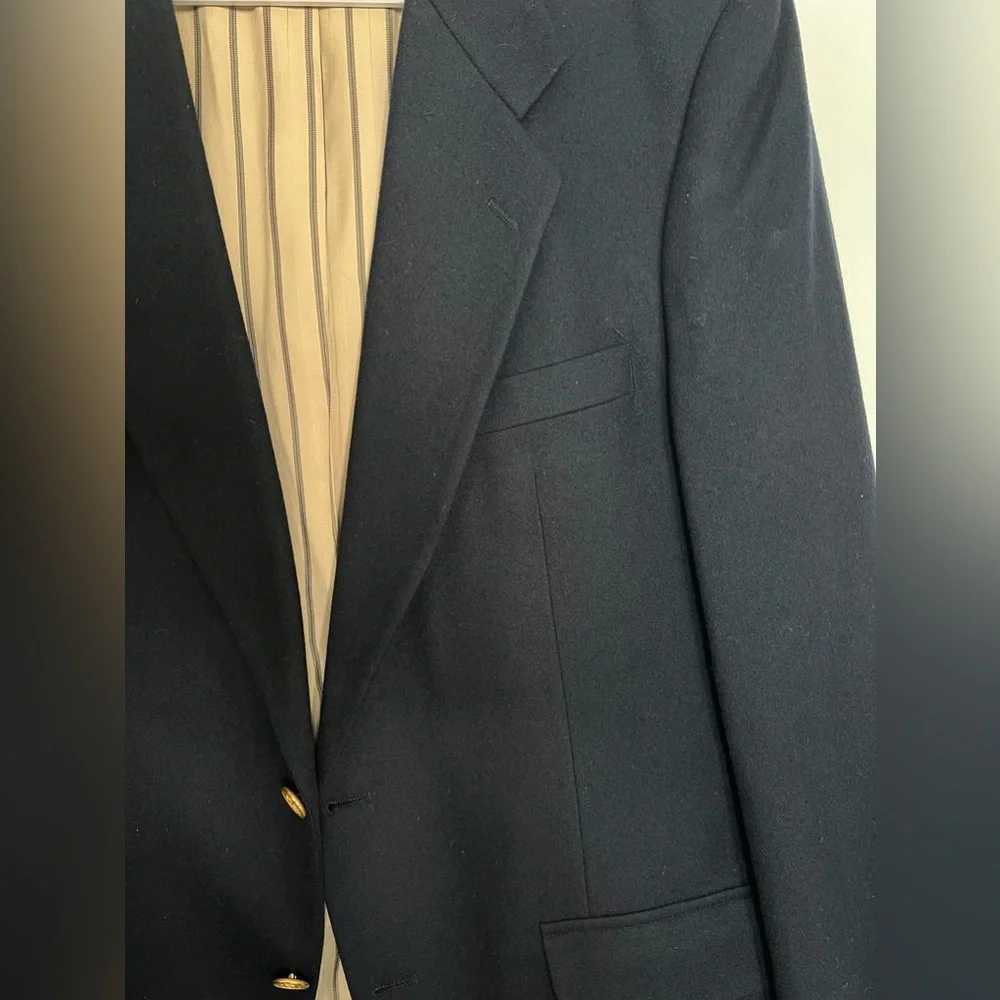 Kingsridge 100% PURE WOOL USA🇺🇸TAILORED 2 Button Blazer Shoulder‎ Pads LARGE